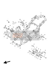 5WXF74310100, Voetsteun Achter 1, Yamaha, 4